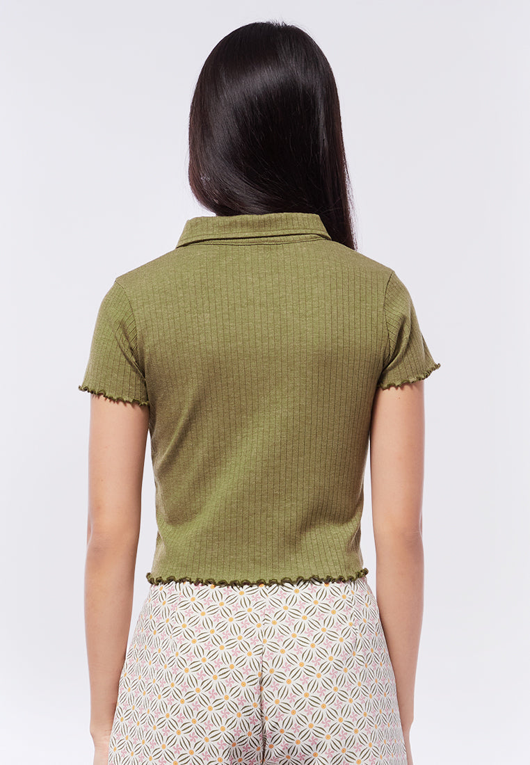 Zipped Polo Top