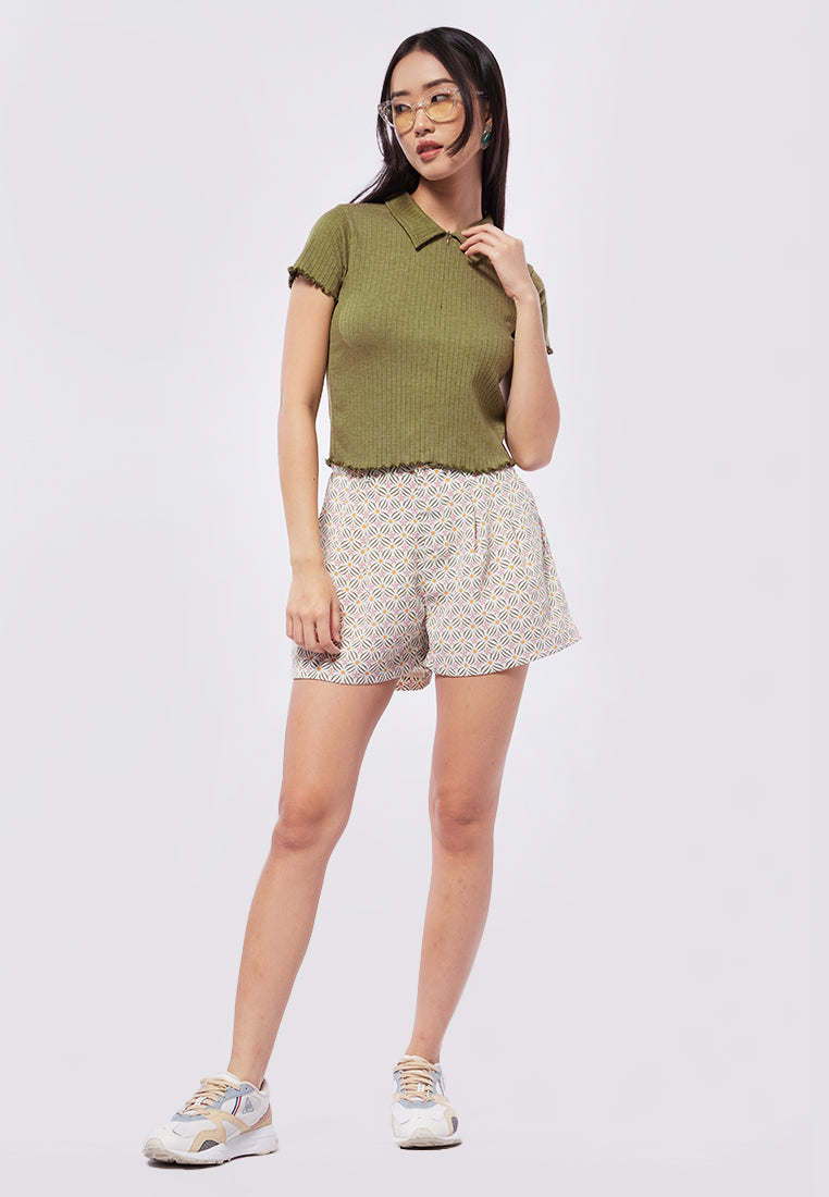 Zipped Polo Top