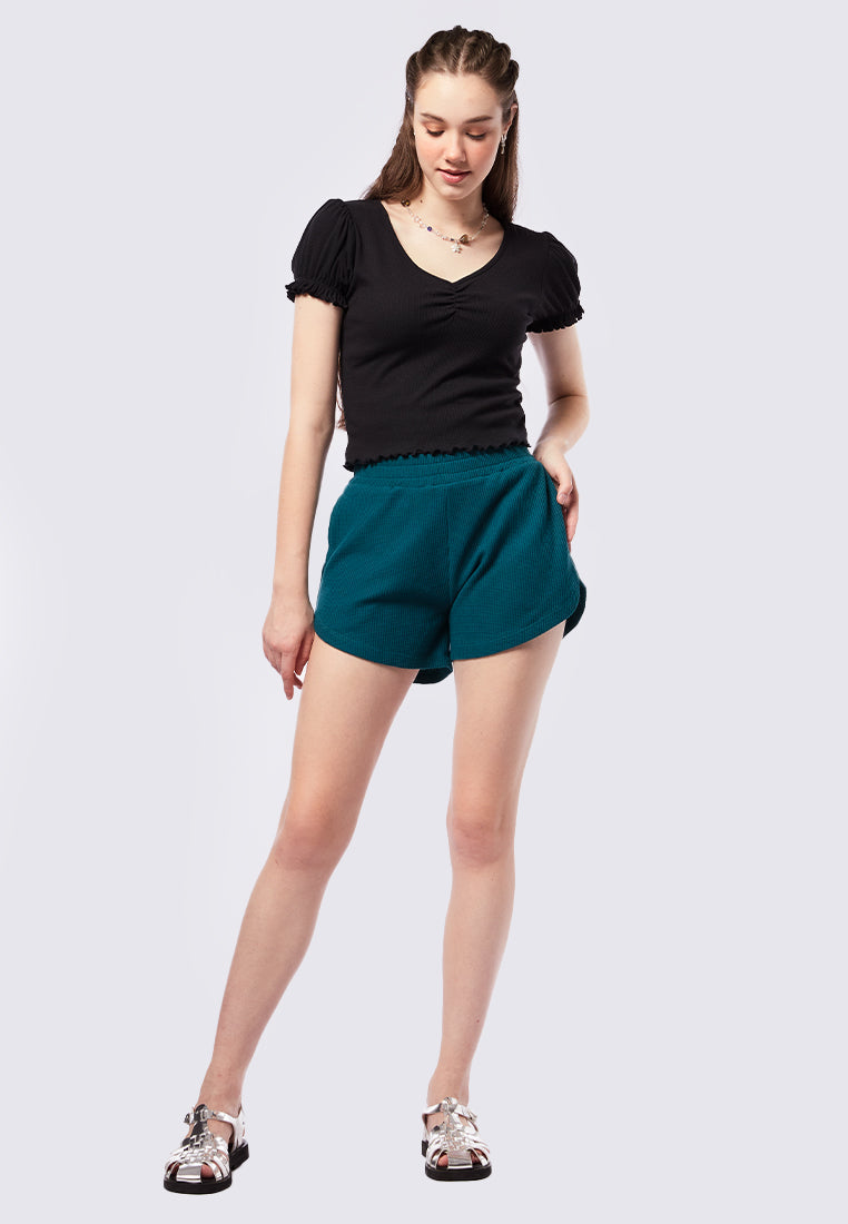 V-Neck Puff Sleeves Top