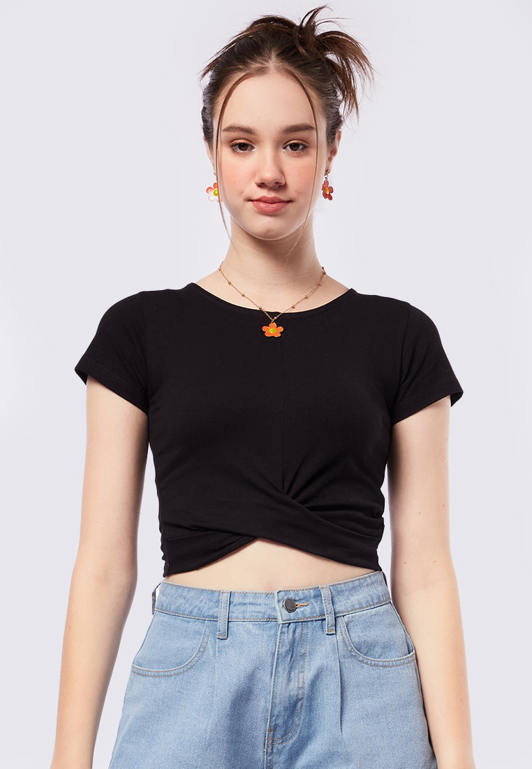 Short Sleeve T-Shirt with Twist Detail