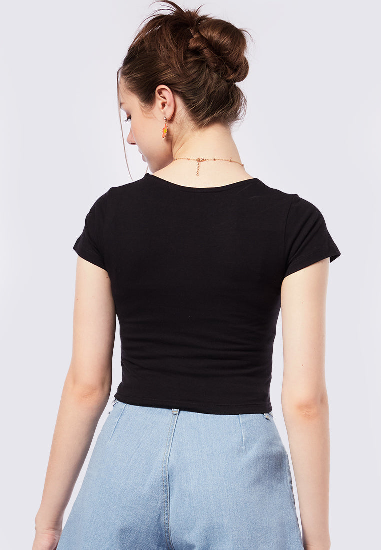 Short Sleeve T-Shirt with Twist Detail