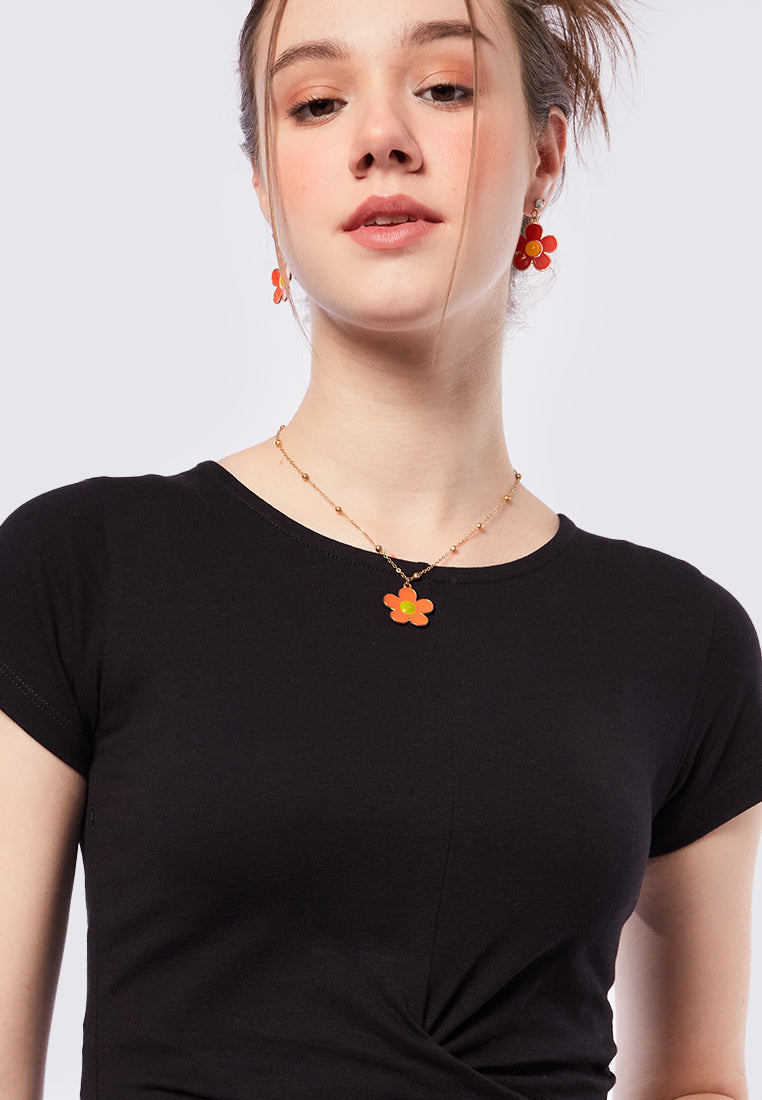 Short Sleeve T-Shirt with Twist Detail
