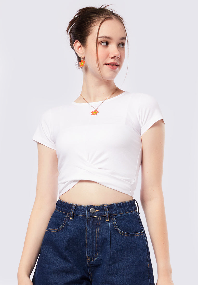 Short Sleeve T-Shirt with Twist Detail