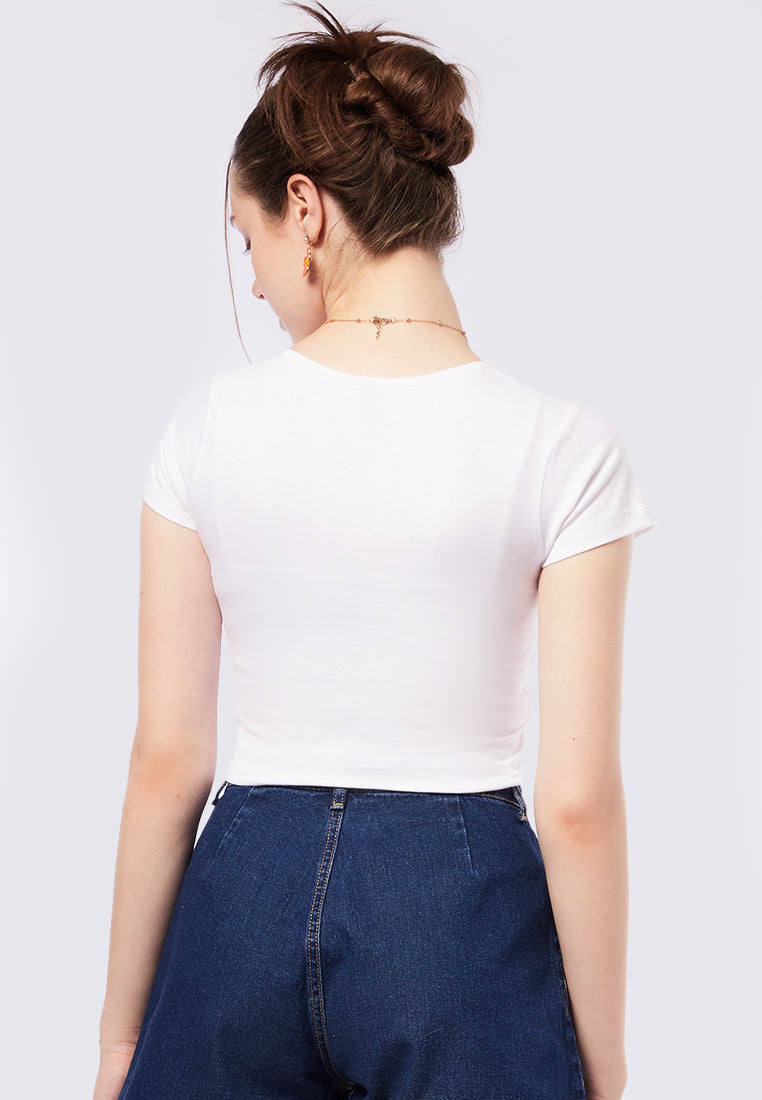 Short Sleeve T-Shirt with Twist Detail