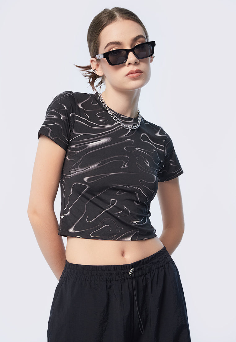 Fitted Short Sleeve Crop Top