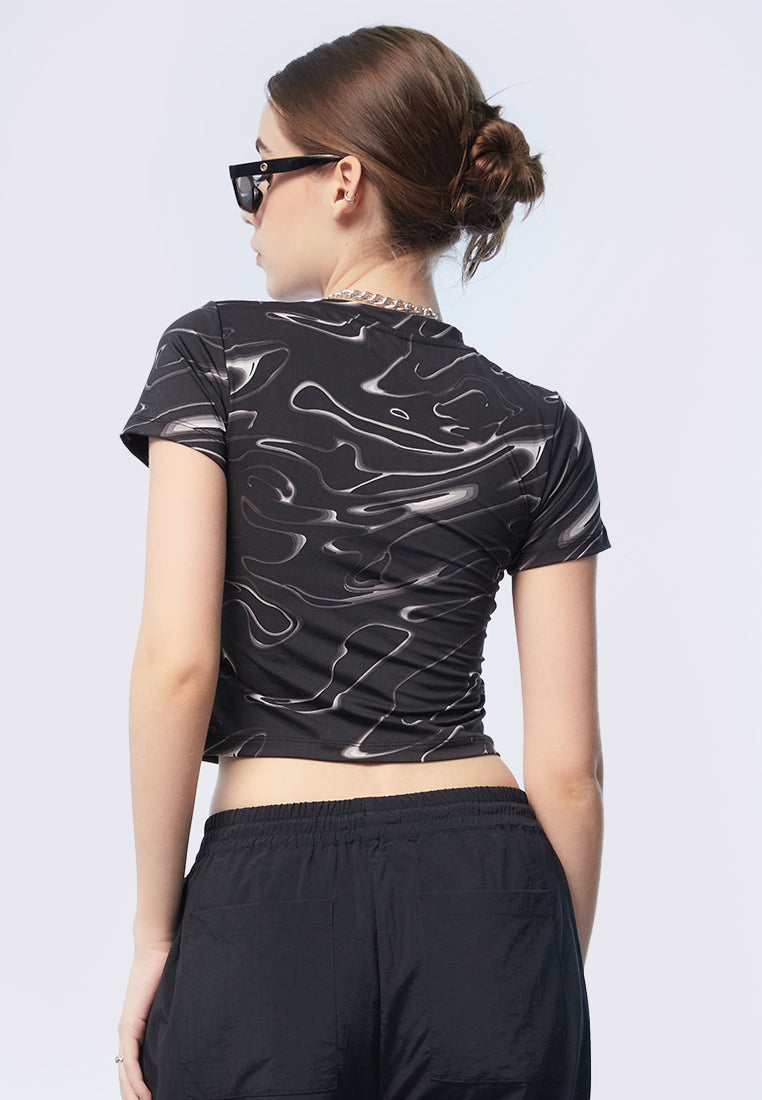Fitted Short Sleeve Crop Top