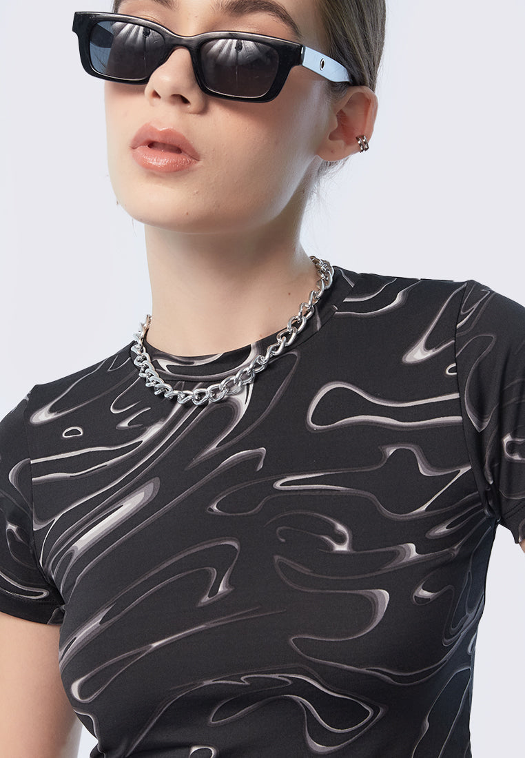 Fitted Short Sleeve Crop Top