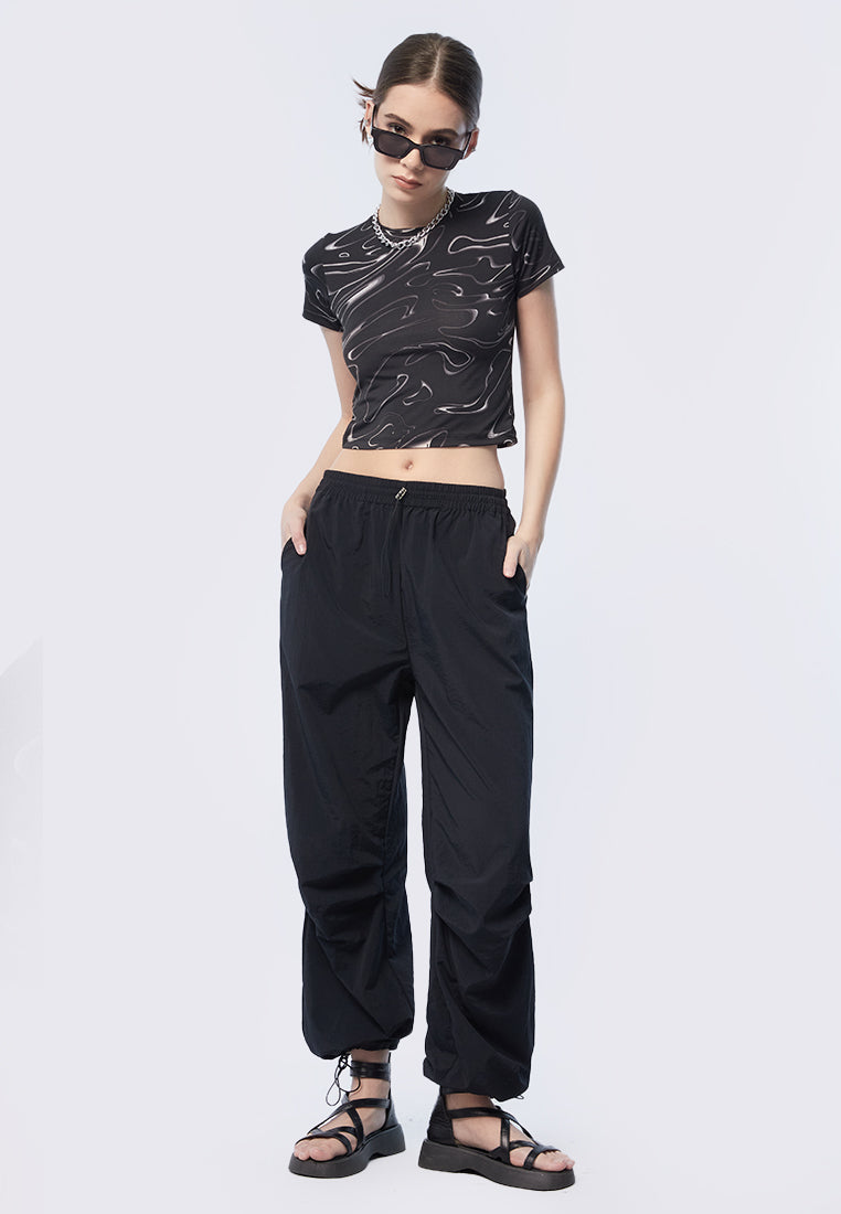 Fitted Short Sleeve Crop Top