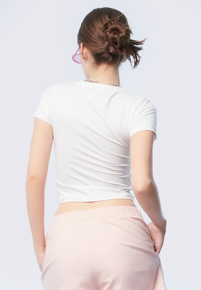 Fitted Short Sleeve Crop Top