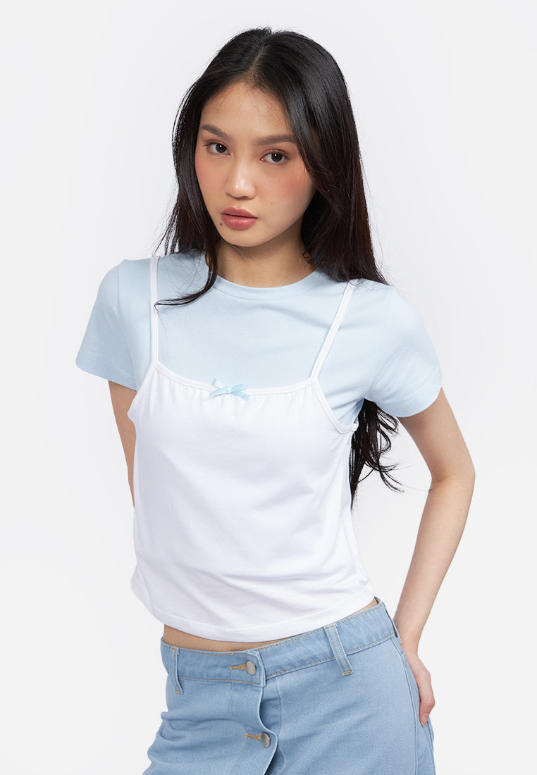 Double Layered Short Sleeve Top