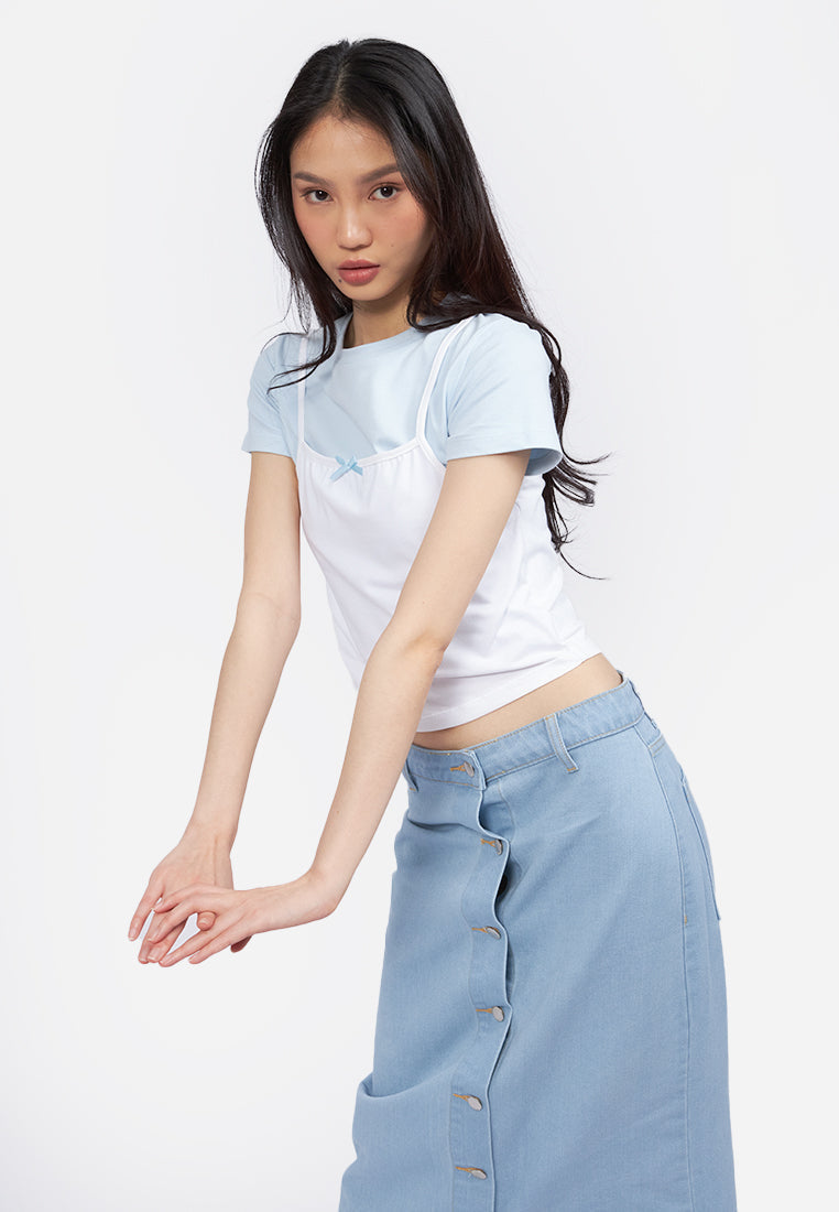 Double Layered Short Sleeve Top