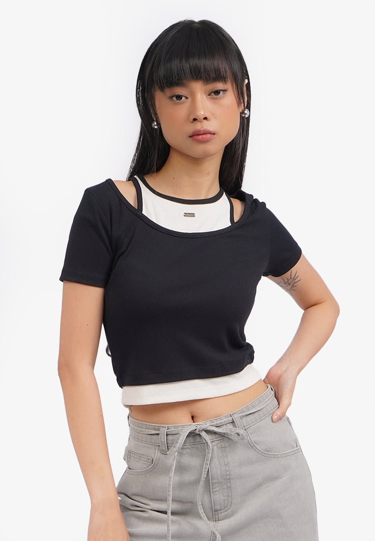 Double Layer Short Sleeve Top