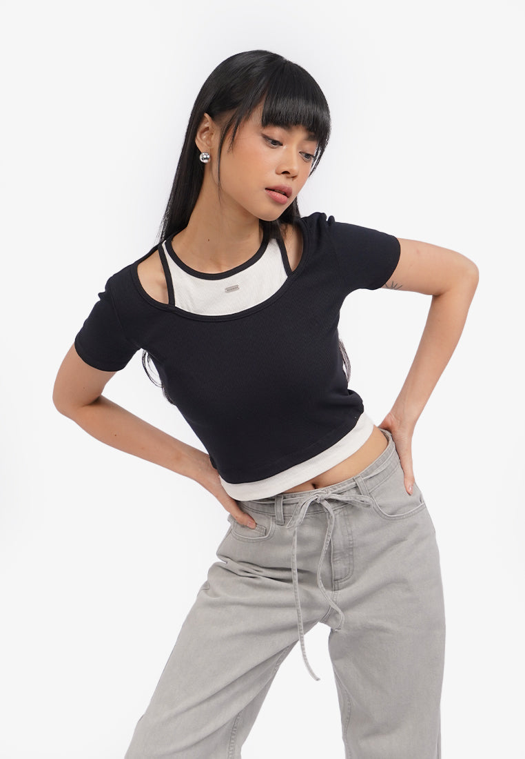 Double Layer Short Sleeve Top