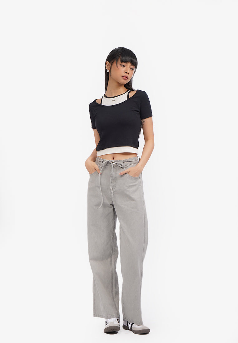 Double Layer Short Sleeve Top