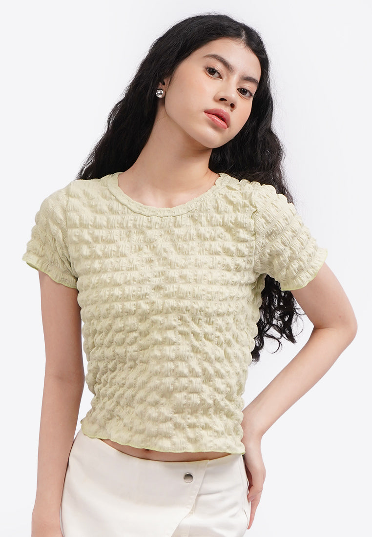 Short Sleeve Textured T-Shirt Sage