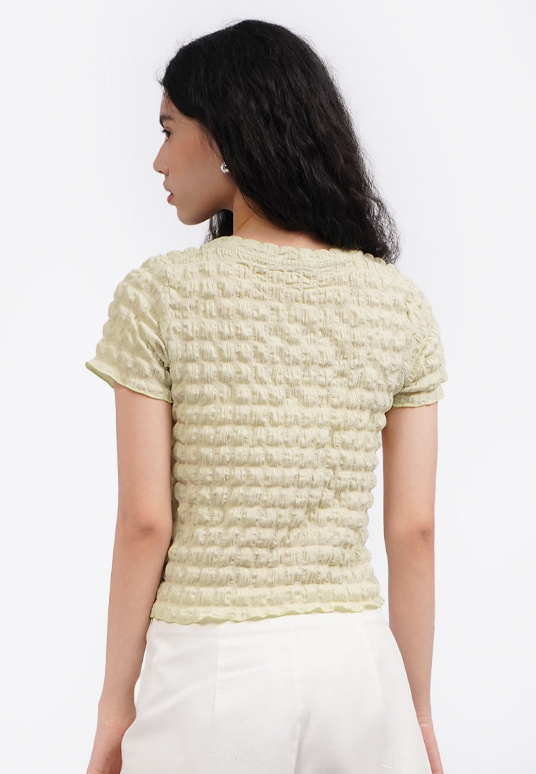 Short Sleeve Textured T-Shirt Sage