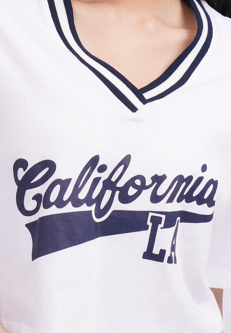 Baseball Crop T-Shirt Off White
