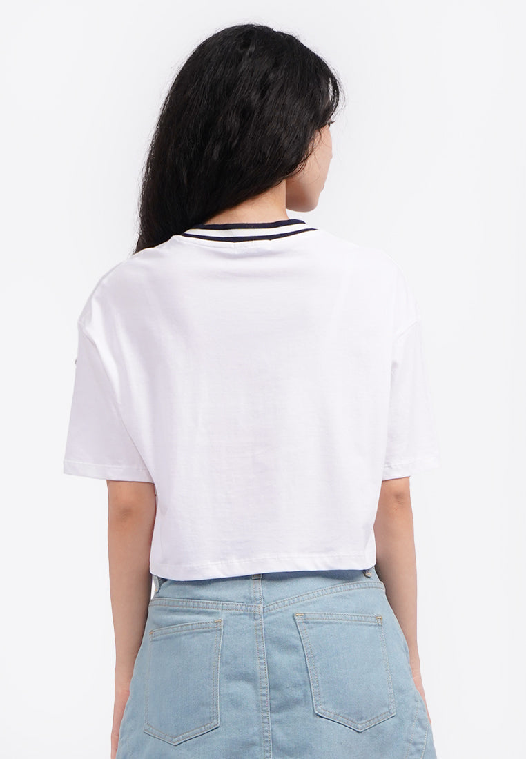 Baseball Crop T-Shirt Off White