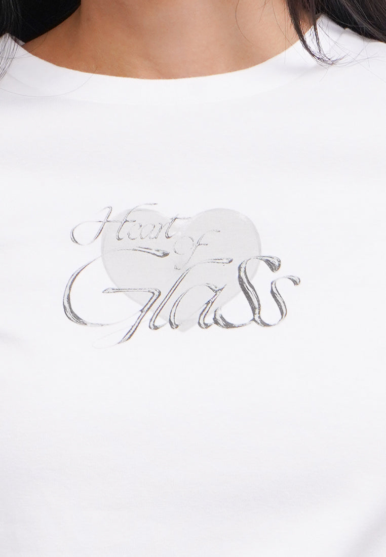 Side Drawstring Grahic T-Shirt Off White