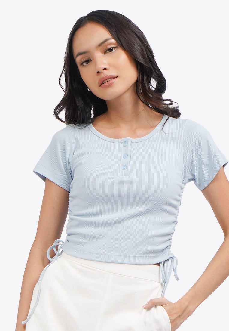 Button Up Top with Drawstring