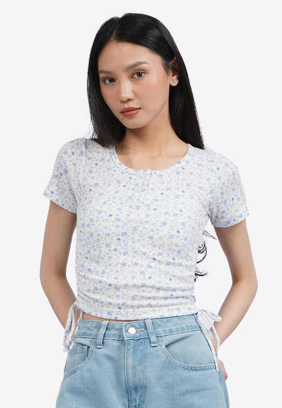 Button Up Top with Side Drawstring