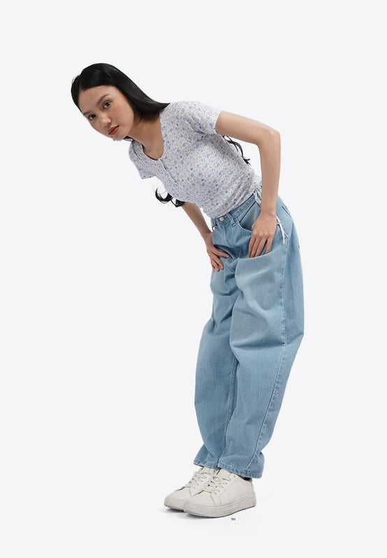 Button Up Top with Side Drawstring