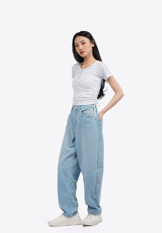 Button Up Top with Side Drawstring
