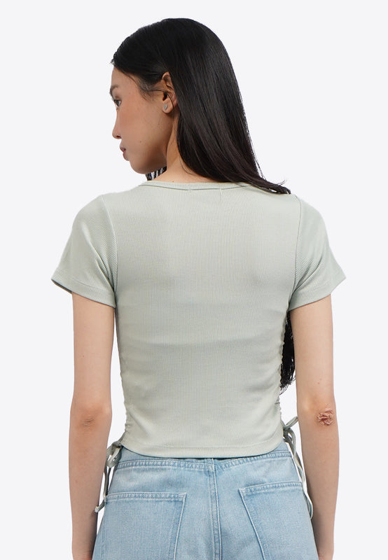 Button Up Top with Side Drawstring