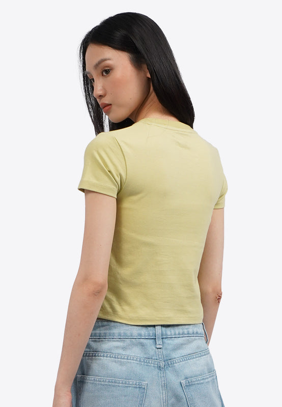 Graphic T-Shirt with Asymmetric Hem
