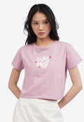 Lace Trim Short Sleeve Graphic T-Shirt