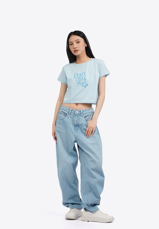 Lace Trim Short Sleeve Graphic T-Shirt