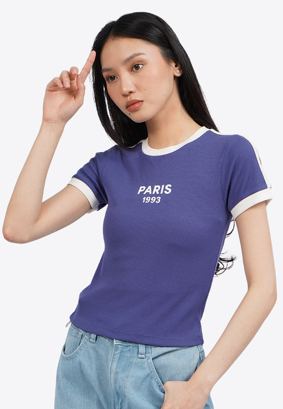 Short Sleeve Graphic Fitted T-Shirt