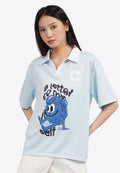 Contrast Collar Oversized Graphic Top