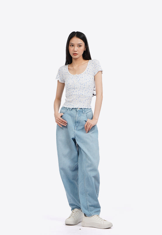 Floral Button Up Short Sleeve Top