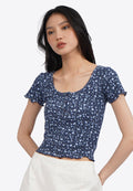 Floral Button Up Short Sleeve Top