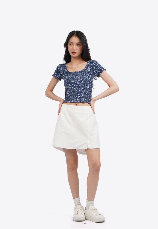 Floral Button Up Short Sleeve Top