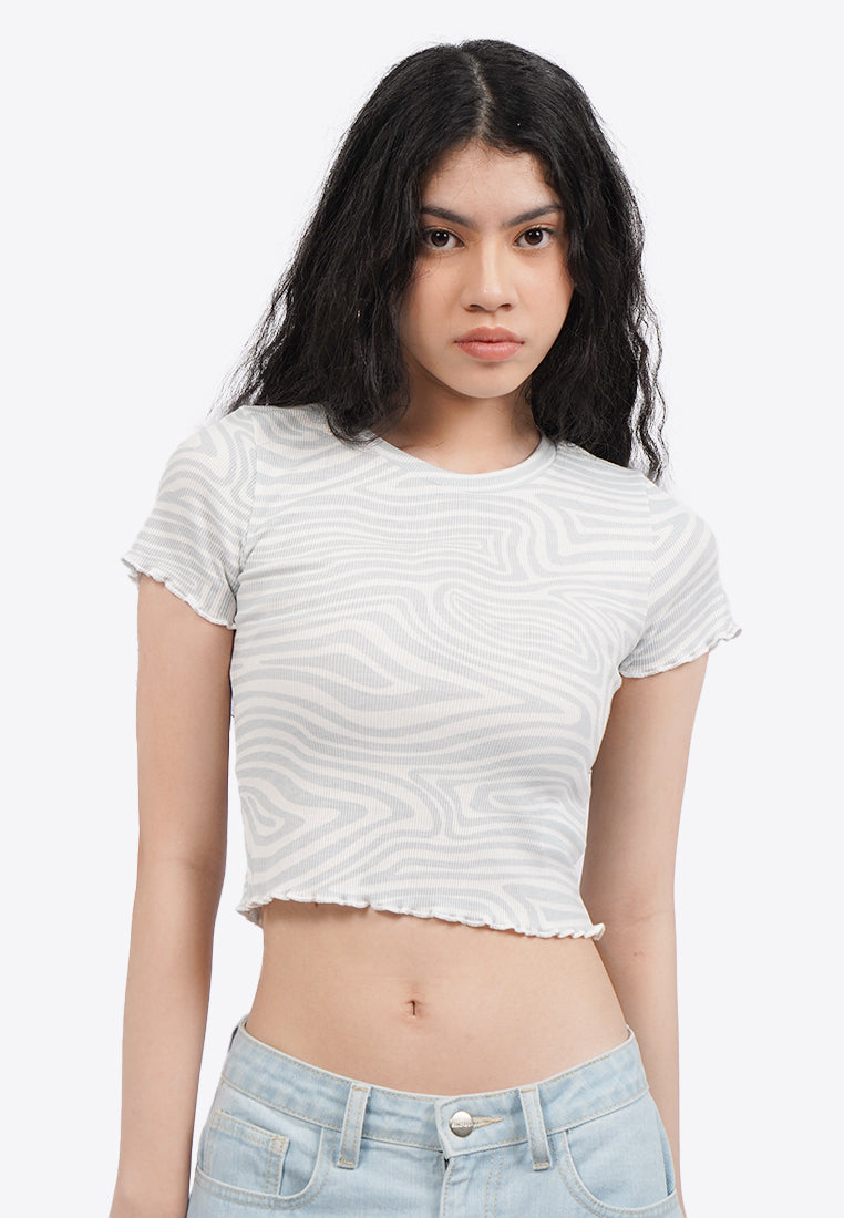 Printed Short Sleeve Top