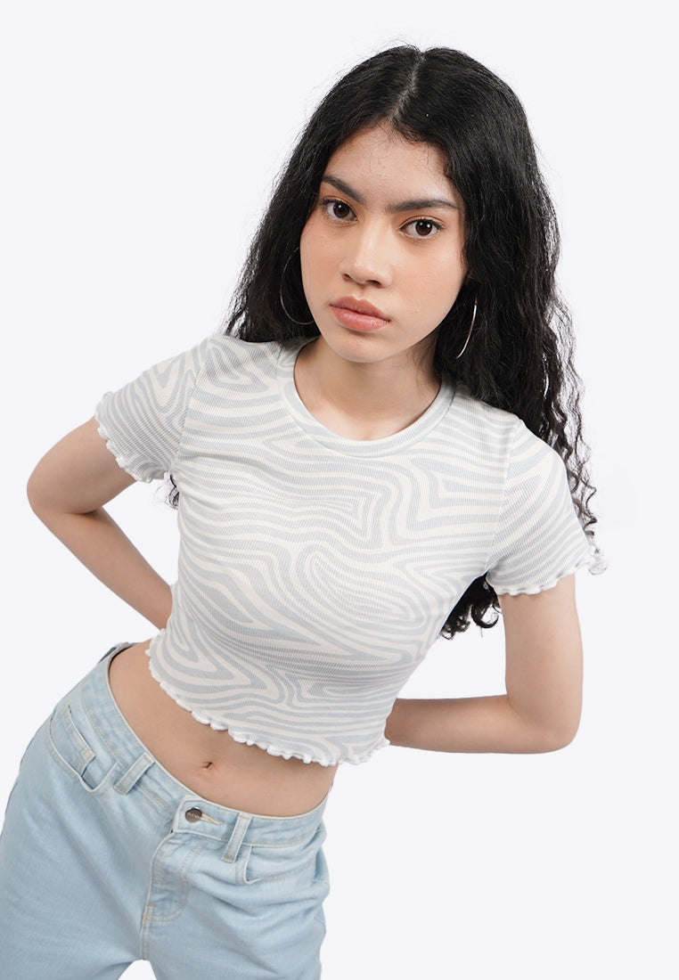 Printed Short Sleeve Top