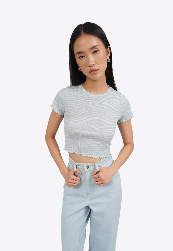 Printed Short Sleeve Top