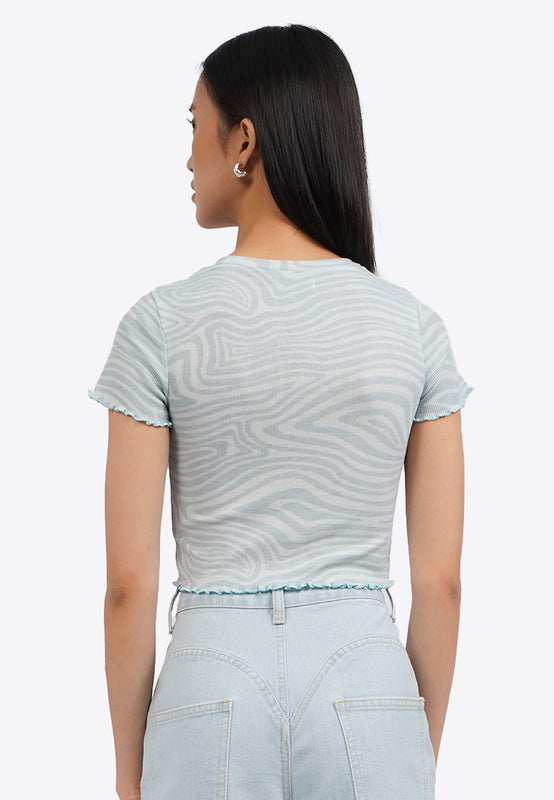 Printed Short Sleeve Top