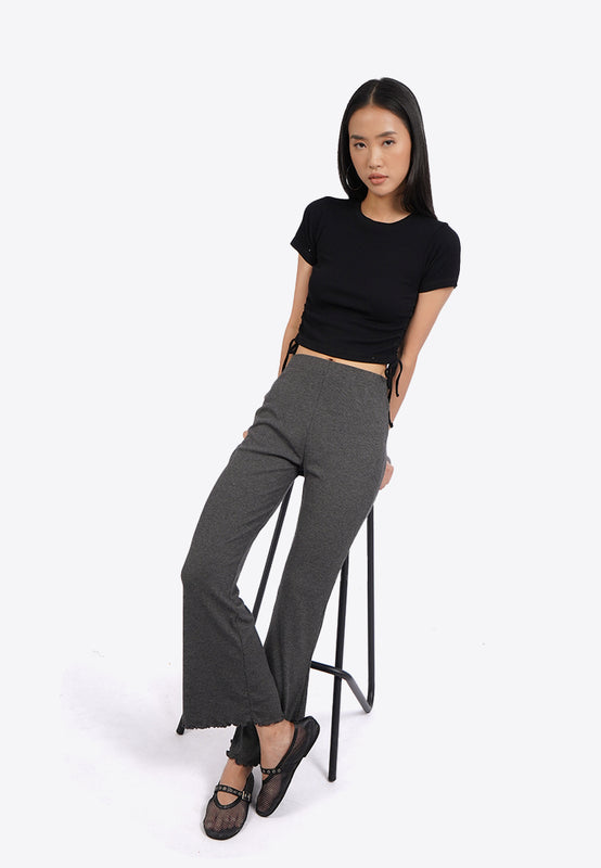 Short Sleeve Crop Top with Side Tie