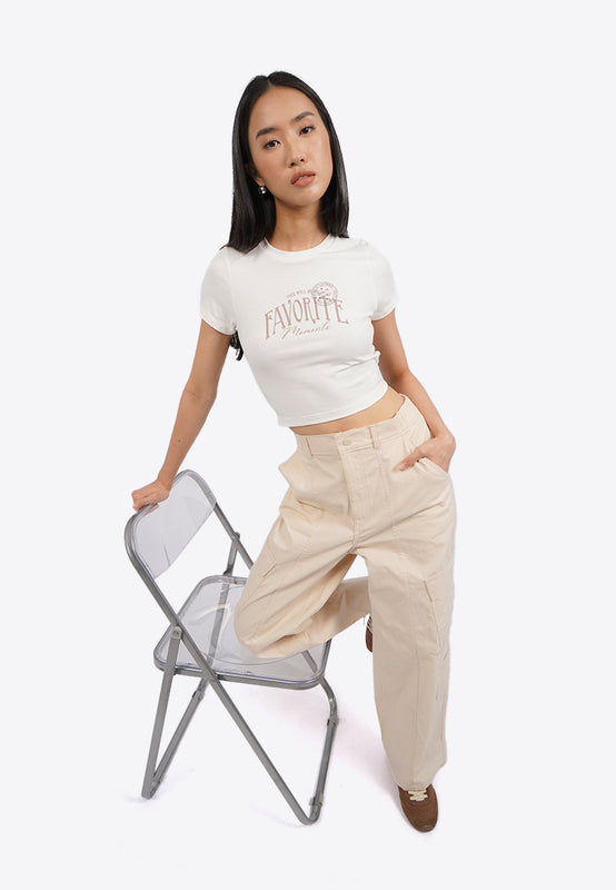 Back Tie Short Sleeve Graphic T-Shirt