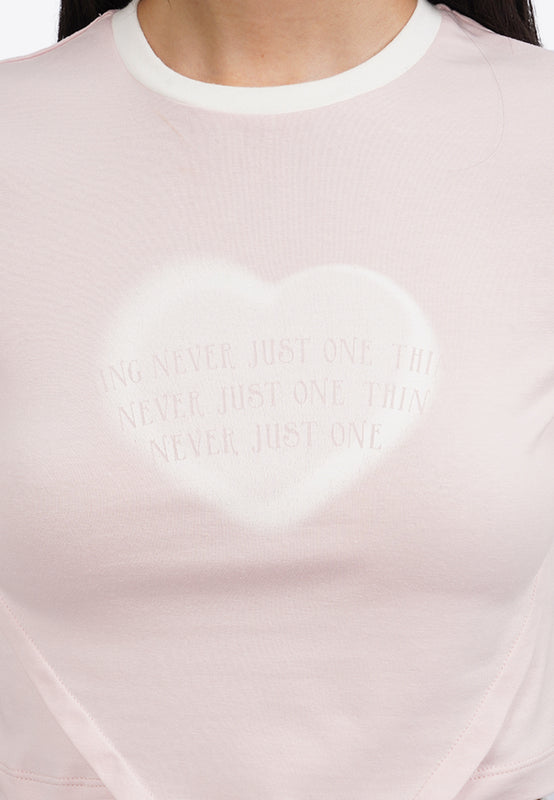 Contrast Neck Short Sleeve Crop T-Shirt