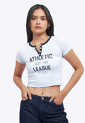 Contrast Details Fitted Crop Top