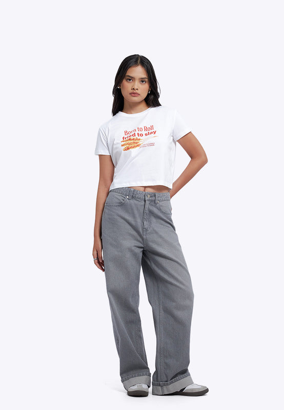 Short Sleeve Graphic Crop T-Shirt