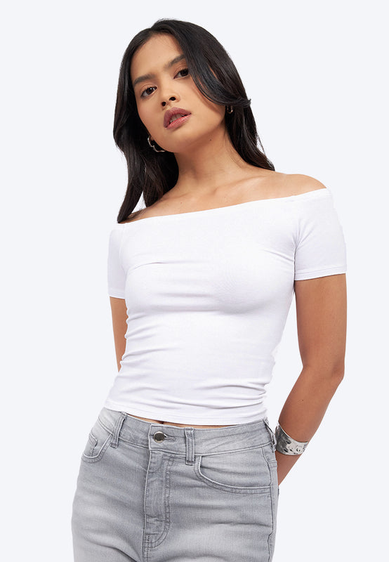 Off Shoulder Short Sleeve Top