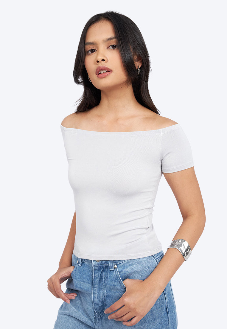Off Shoulder Short Sleeve Top