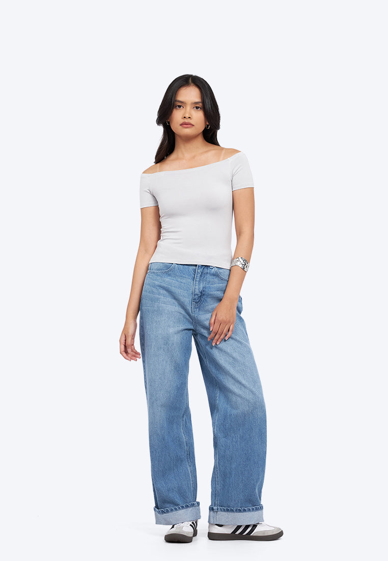Off Shoulder Short Sleeve Top