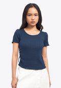 Short Sleeve Pointelle Top