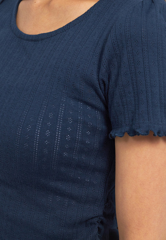 Short Sleeve Pointelle Top